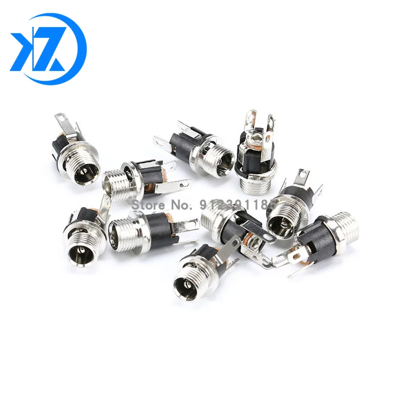 

10PCS DC025M 5.5*2.1/2.5mm DC Socket With Nut 5.5x2.1/5.5x2.5 mm DC Power Jack Socket Female Panel Mount Connector