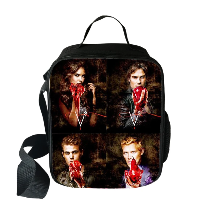 Vampire Diaries Lunch Bags Boys Girls Travel Tote Bags Picnic Food Fresh Storage Bags Student Mini Messenger Bag