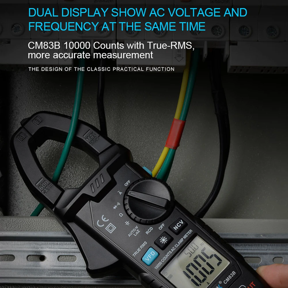 MESTEK Цифровые токоизмерительные клещи 600A переменного тока 600V AC/DC Напряжение