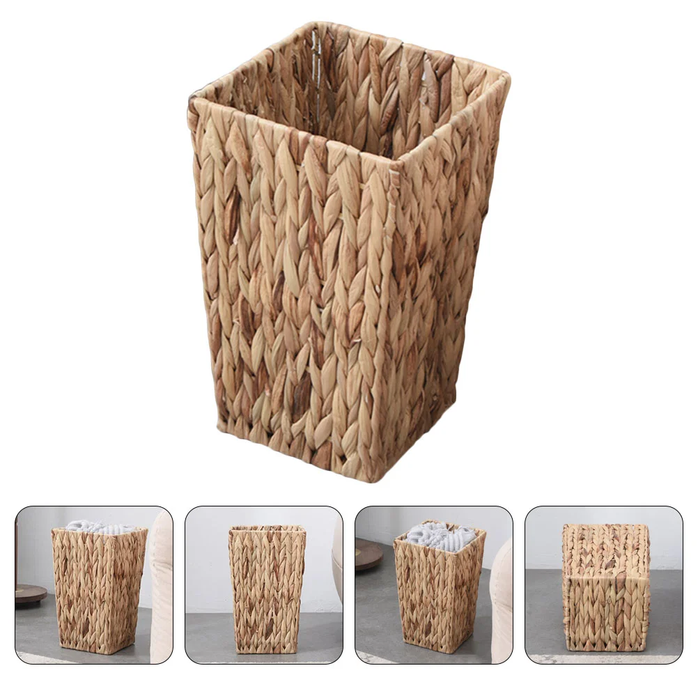 

1Pc Rattan Storage Basket Retro Woven Basket Stationery Box Flower Storage Box