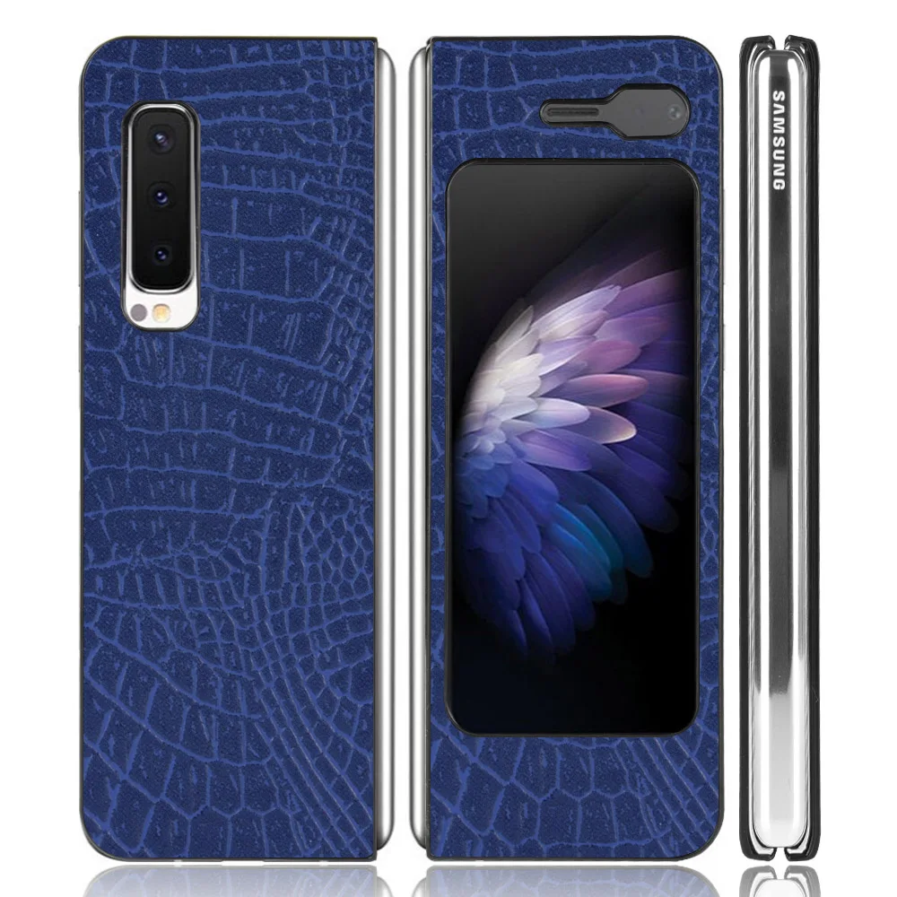 

For Samsung Galaxy Fold Case Crocodile Skin PU Leather Hard Back Cover Case For Samsung Fold 5G F900F F900U F900W F9000 F900N