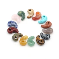 natural stone pendants comma shape agates crystals turquoises jades opal stone charms for jewelry making necklace bracelet