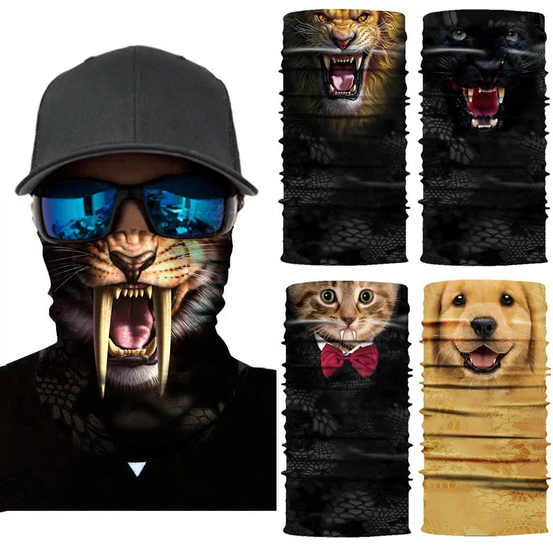 Бесшовный волшебный шарф с 3D животными многофункциональная бандана шейный