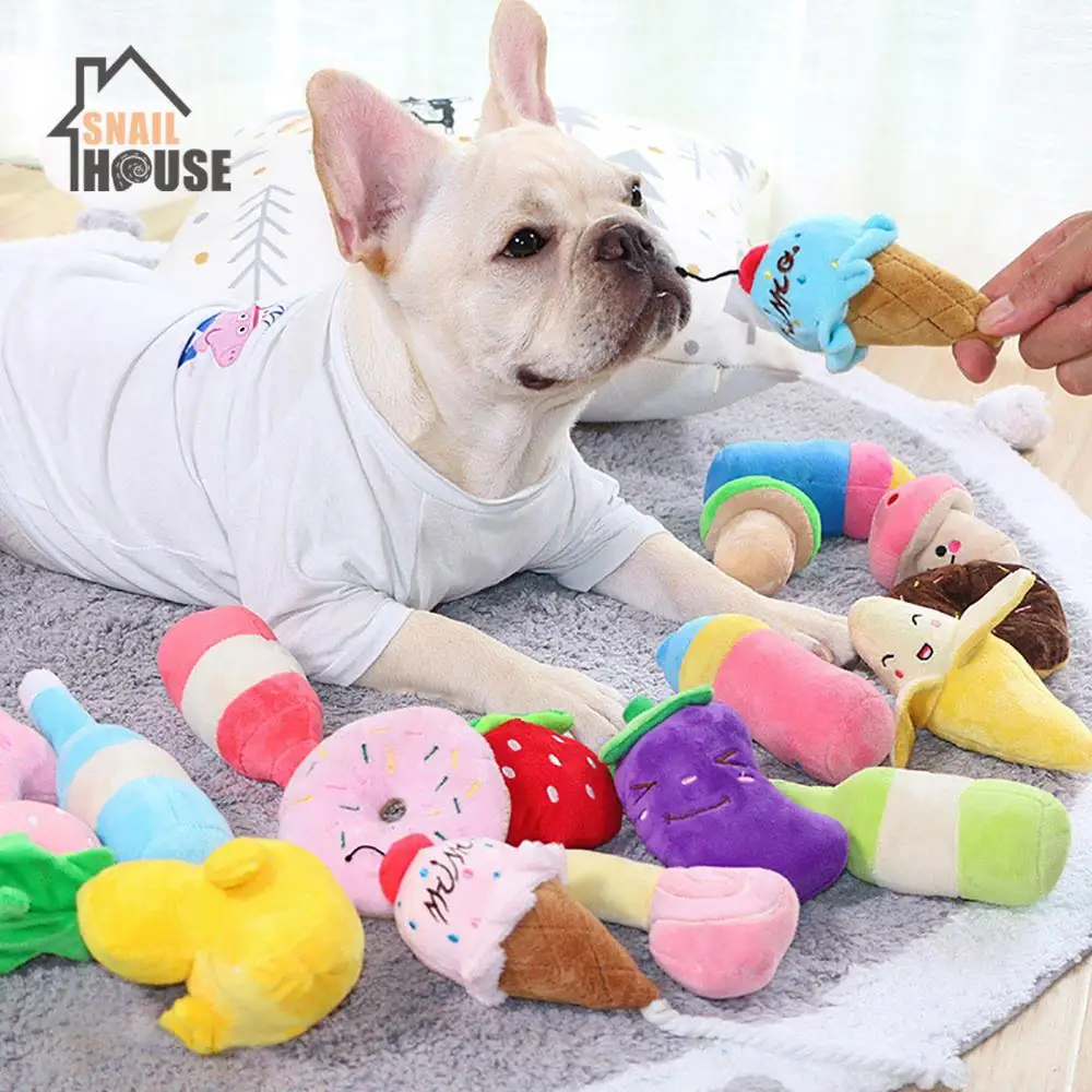 

Snailhouse Cartoon Creative Style Dog Toys Sounding Plush Toy Stuffed Squeaking Pet Toy Cute Plush Molar Dog Cat Squeaky Pet Toy