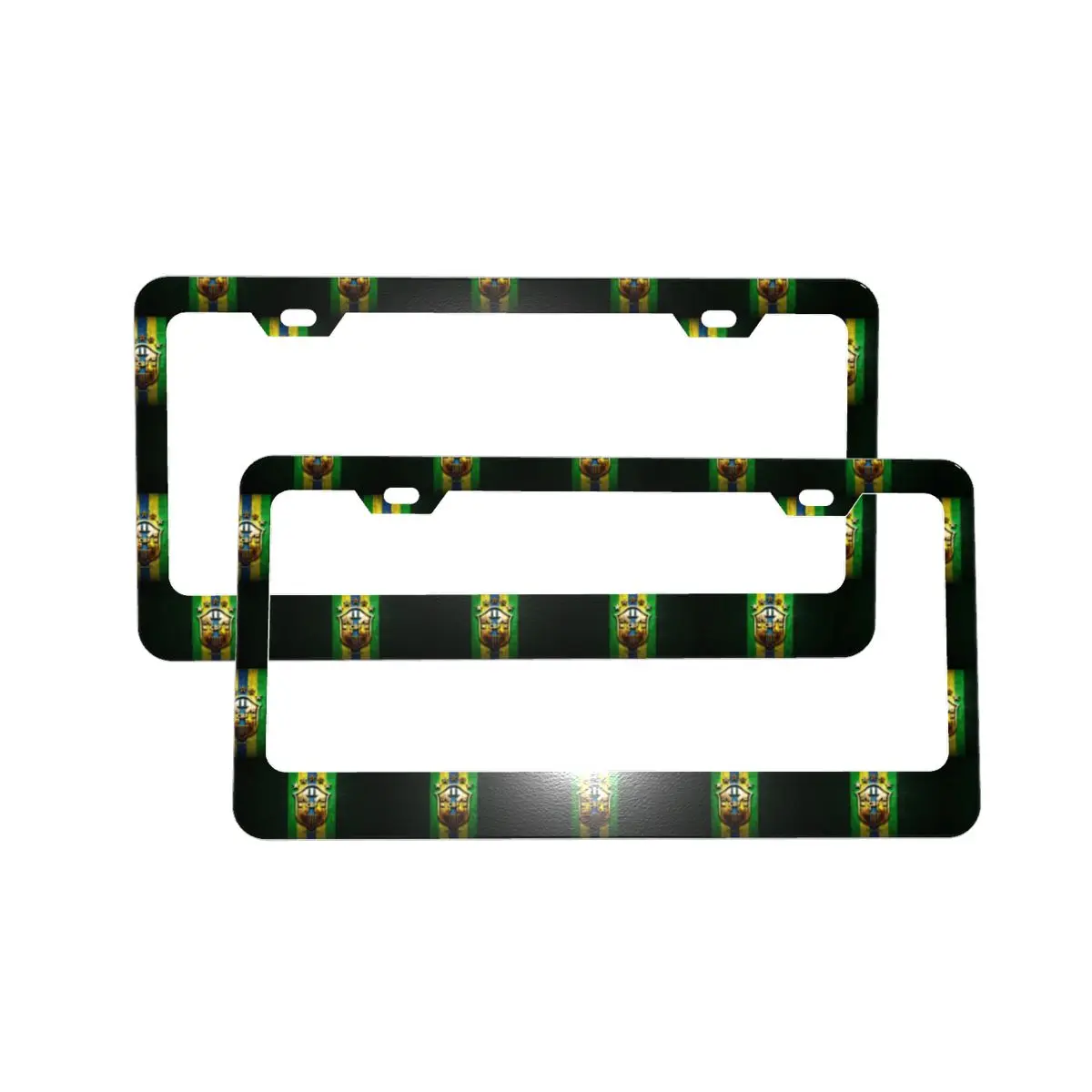 

Brazil Football Team License Plate Frame Flower Car Frames License Plates Holder Lisences Plate Cover for Women Men Auto Decor