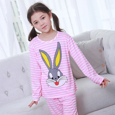 Осенне зимние детские пижамные комплекты модный детский костюм с длинными