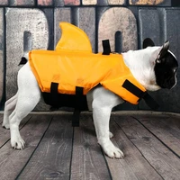 pet dog life jacket shark shape pet life jacket dog clothes dogs swimwear pet swimming suit for french bulldog pug pet products