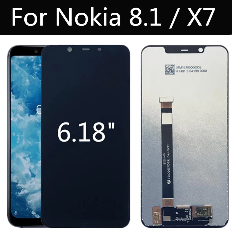 ЖК дисплей 6 18 дюйма для Nokia 8 1 сенсорный экран дигитайзер в сборе замена телефона