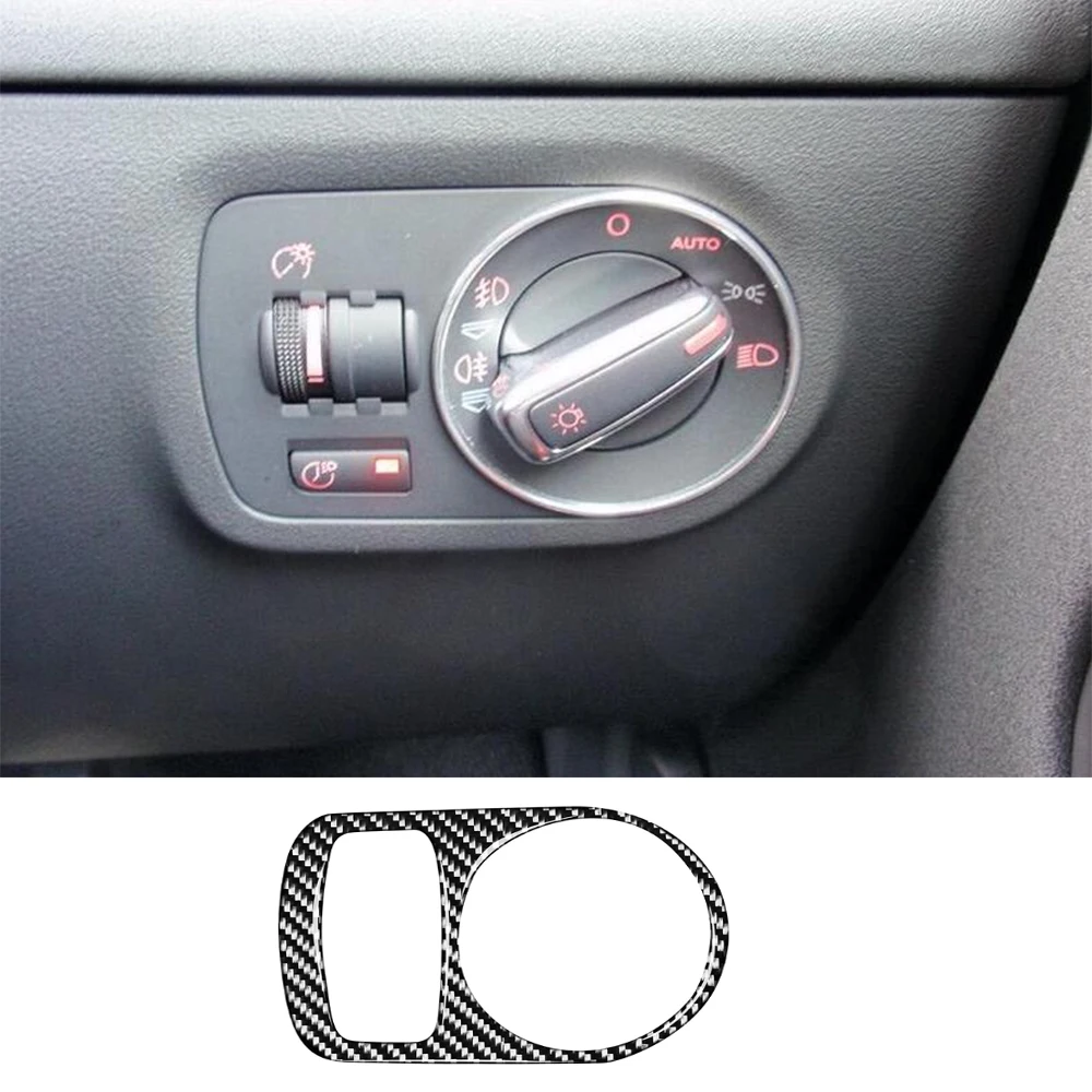 

Soft Real Carbon Fiber Interior Decorative Cover Headlight switch Trim For Audi TT 8N 8J MK123 2008-2014
