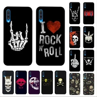 yndfcnb rock roll skull phone case for samsung a51 01 50 71 21s 70 10 31 40 30 20e 11 a7 2018