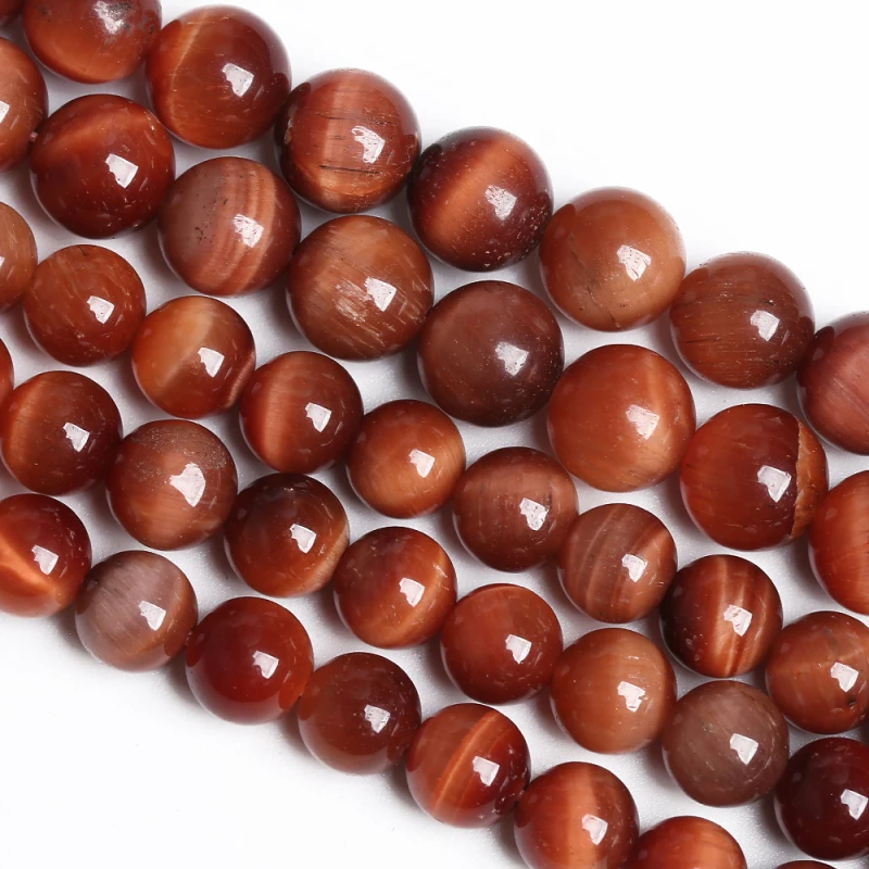 

4 6 8 10 12 14mm Natural Orange Tiger Eye Beads Round Loose Stone Beads For Jewelry Making DIY Bracelets Accessories 15" AAAAA