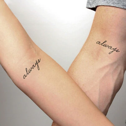 

Always Love Wrist Temporary Body Art Flash Tattoo Sticker Waterproof Henna Tatoo Selfie Fake Tattoos Sticker for Lover