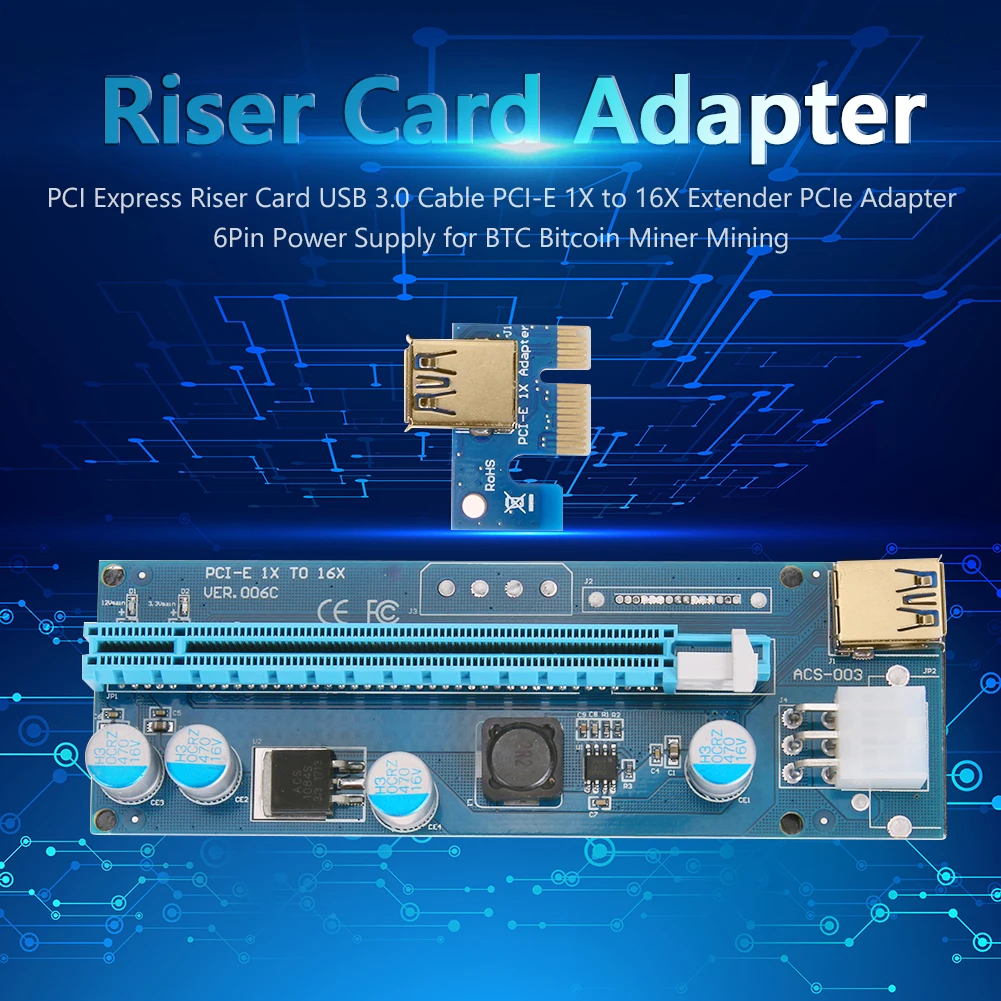 Райзер-карта PCI-E с кабелем USB 3 0 1X до 16X | Компьютеры и офис