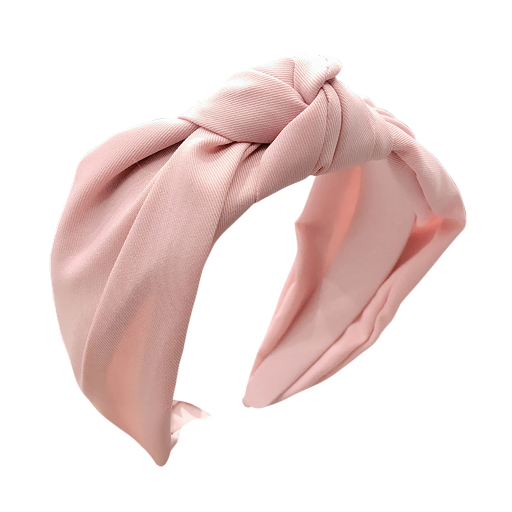 

Knot Wide-brimmed Satin Headbands Girls Hair Accessories Cross Knotted Simple Hairbands Wrapped Solid Wide Hair Hoops