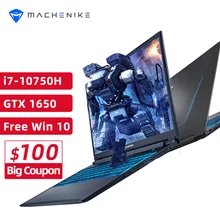 Machenike T58 Gaming laptop Intel i7 10750H Laptops GTX1650 4G Windows 10 Pro 16GB RAM 512G SSD 15.6 6mm Border IPS notebook