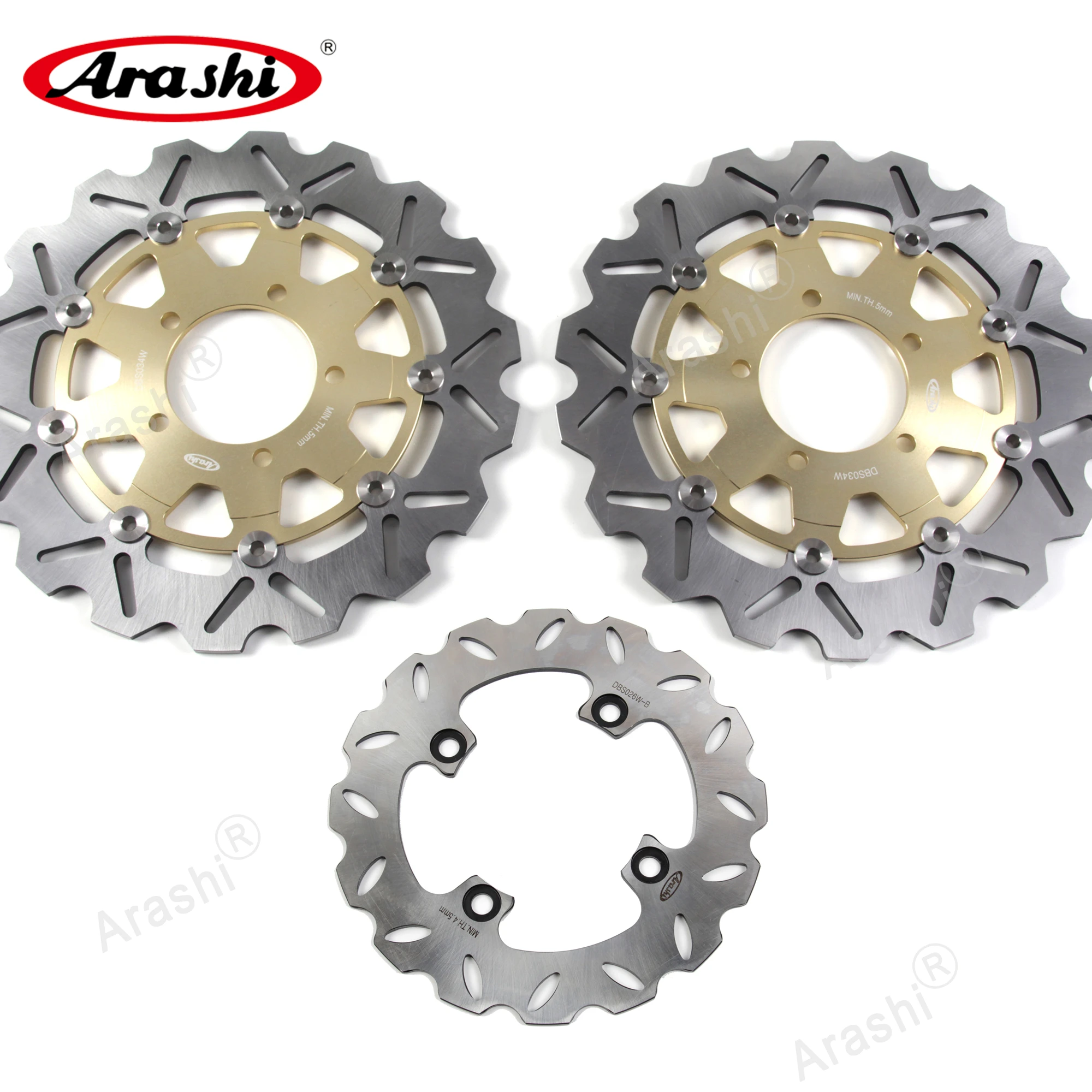 Arashi 1 комплект для KAWASAKI ER6F 650 2006 2015 CNC Передние Задние тормозные диски ER 6F 2007 2008 2009