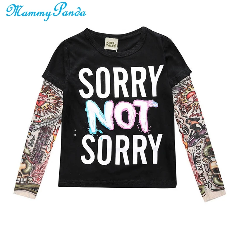 MPANDA/топы с длинными рукавами для мальчиков футболка татуировкой топы маленьких