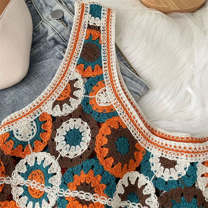 Топ женский летний в стиле бохо шикарная майка без рукавов футболка с цветочным