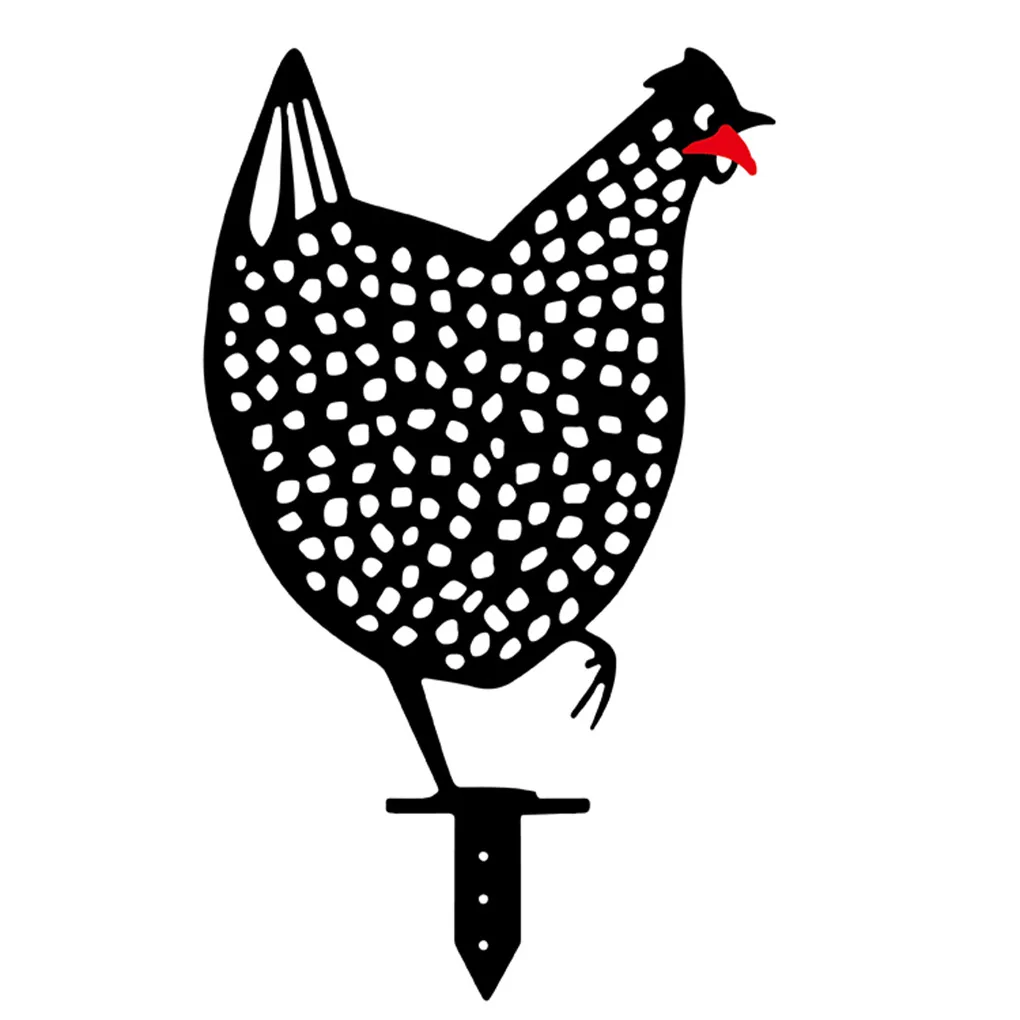 

Chicken Stake Yard Art Acrylic Hollow Out Hen-shaped Stake Decorative Ornaments Card Waterproof Garden Lawn Decoration