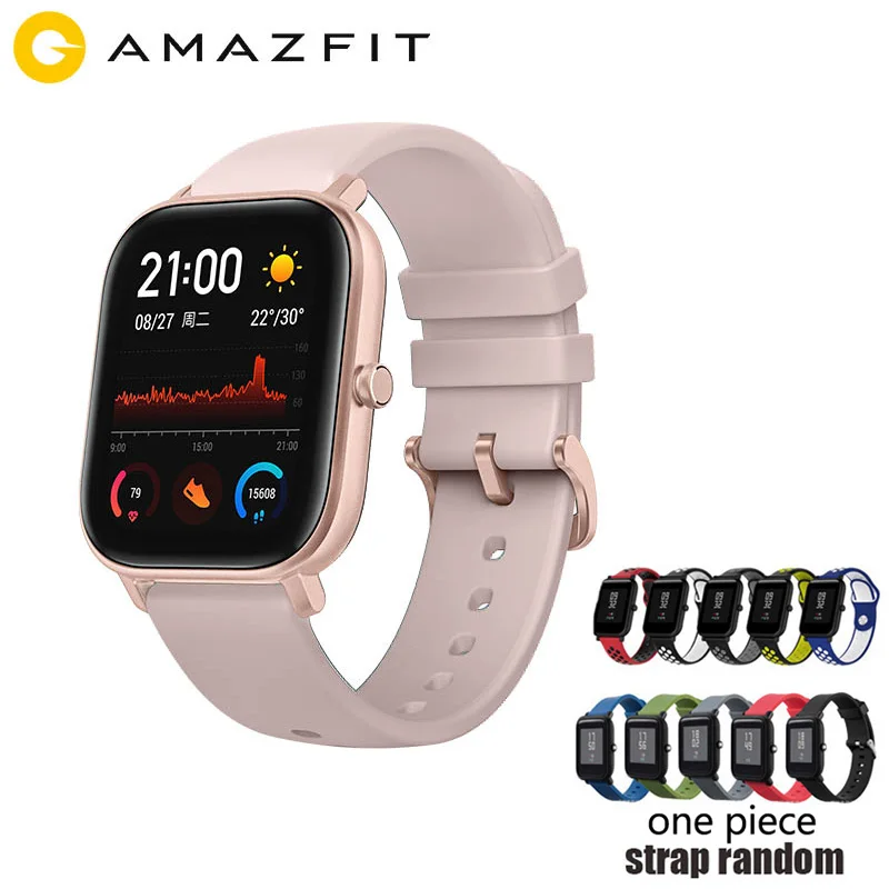 GTS-Pink-R Amazfit GTS глобальная версия Смарт спортивные часы gps 5ATM водонепроницаемые 1,65 “AMOLED дисплей Editable Widgets 14 дней Срок службы батареи часы - Цвет: GTS-Pink-R