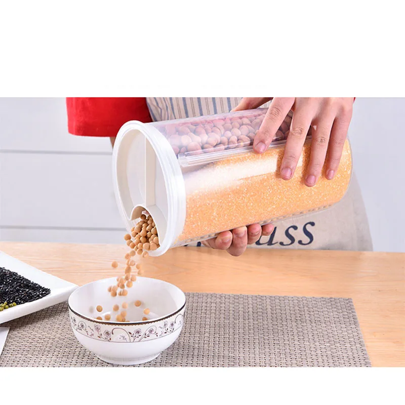 Рис бобы Stoarge Jar с крышкой уплотнения 4 решетки Холодильник Хранения Пищи