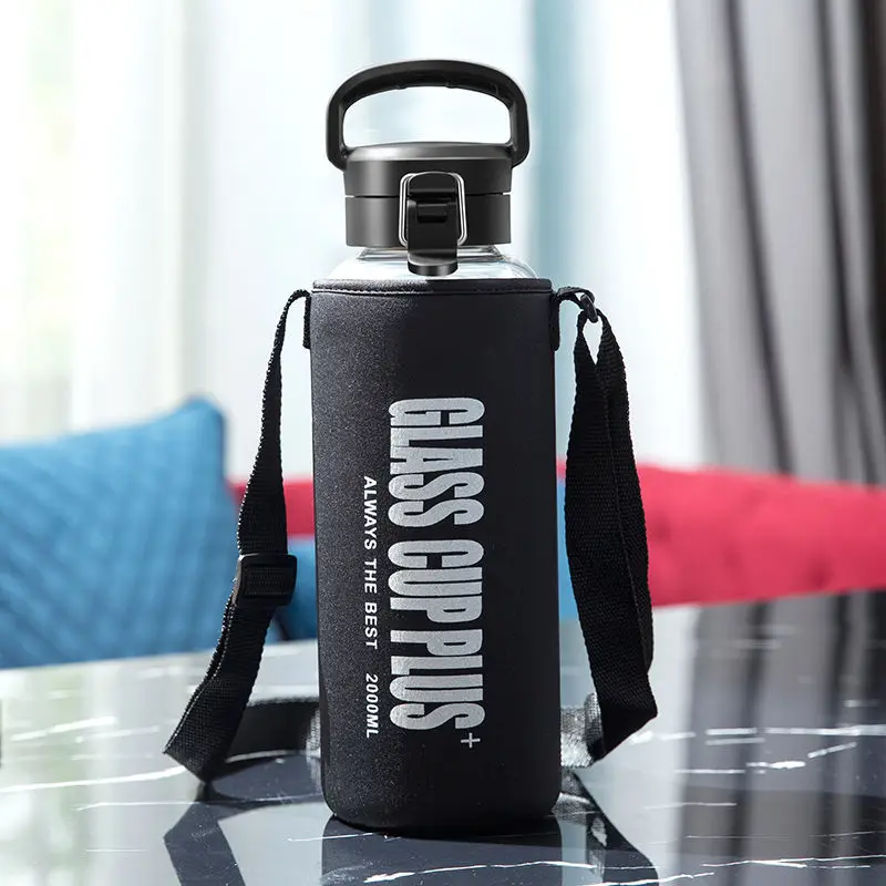 Супер емкость чашка для воды 2000 мл стеклянная креативная портативная летняя