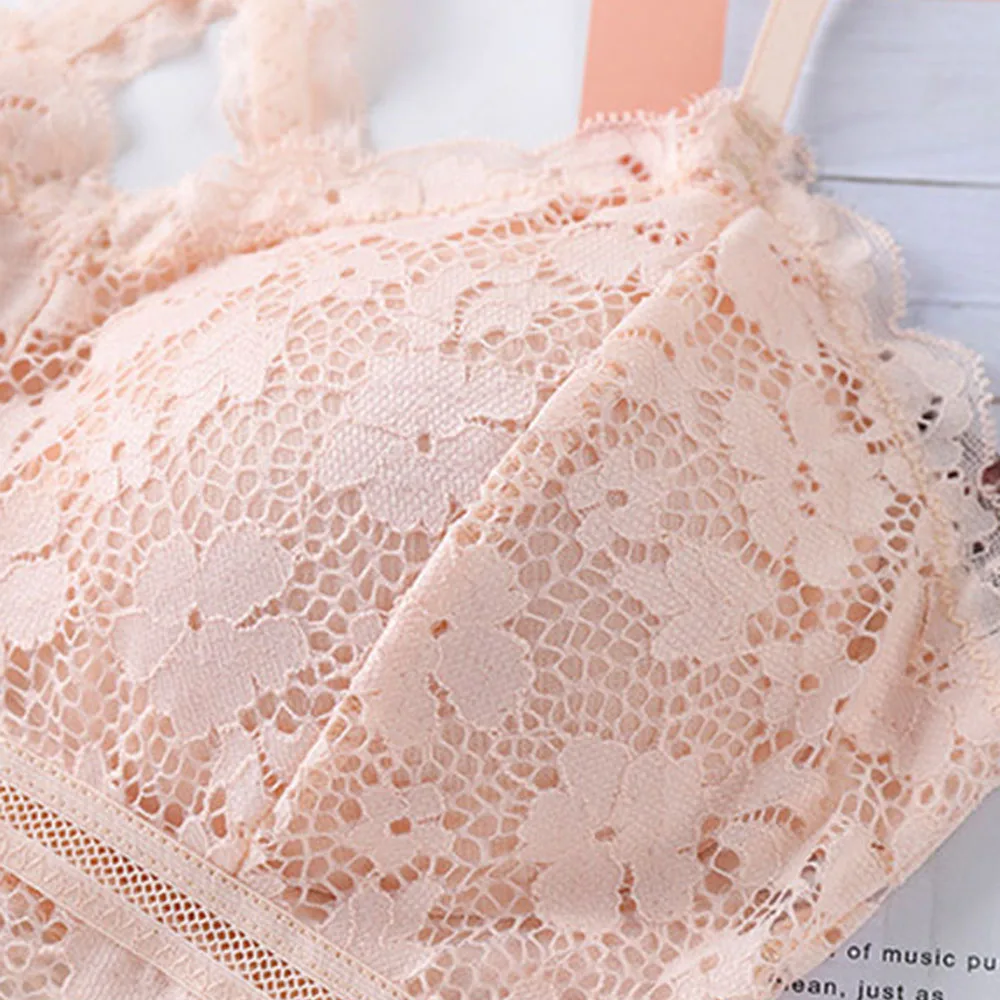 

2020 New Arrival Women Push Up Wireless Lace Bra Top Wrapped Chest Women Plus Size Lingerie Underwear Full Cup