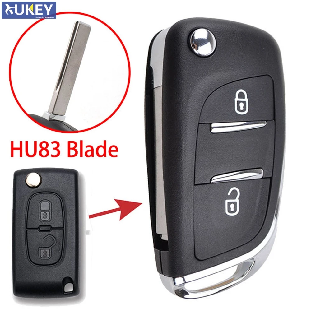 

CE0536 HU83 BLADE Remote Key Shell Fob Case For Peugeot 308 207 307 3008 807 Expert Partner For Citroen C2 C3 C4 Picasso