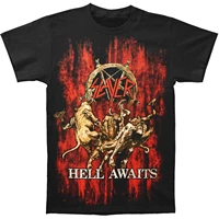 slayer mens hell awaits blood t shirt black sleeve tee shirt homme t shirts