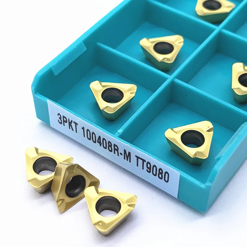 

3PKT100408R 3PKT150508R M TT9080 High Quality Carbide 3PKT 100408R CNC Milling Indexable Lathe Parts Tools Turning Inserts