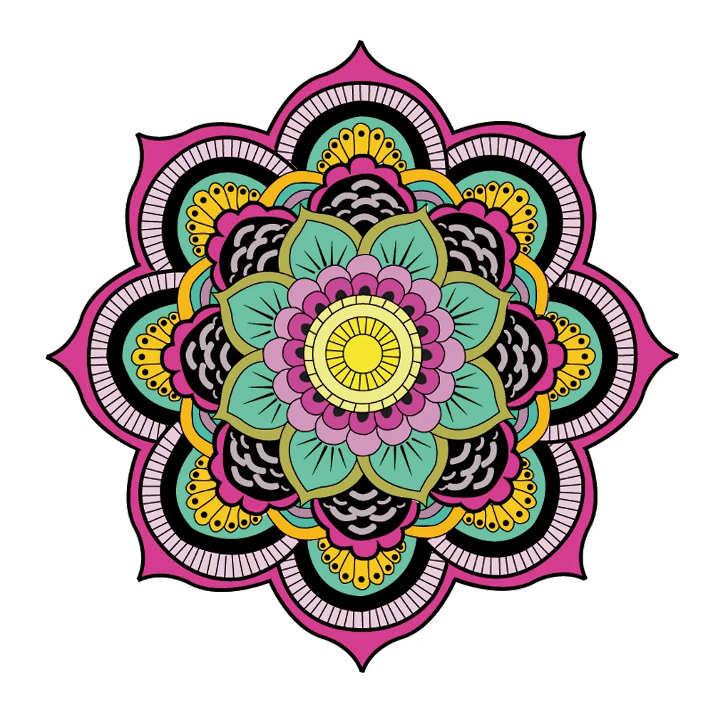 

1 Pcs 3D Cartoon car-styling Colorful Mandala Flower Car Stickers Fashion KK Vinyl Decals Car Accessories 15CM