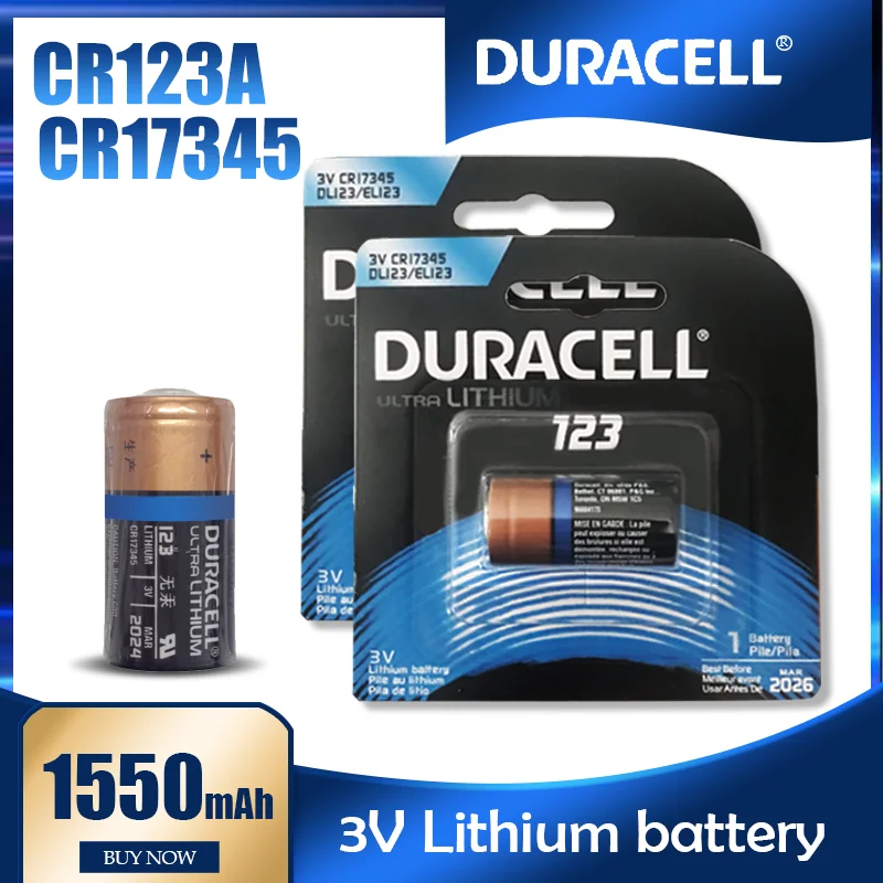 2 шт. оригинальный Duracell CR123 CR 123A CR17345 16340 3 7 V литиевая Батарея для Камера