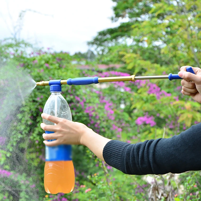 

Single Head/ Double Heads Bottle Interface Garden Trolley Gun Sprayer Adjustable Nozzle Water Pressure Atomization Sprayer