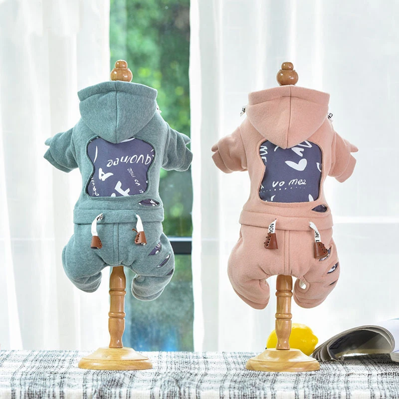 2019 осень и зима четыре ноги комбинезоны для собак зеленый розовый цвета размеры S