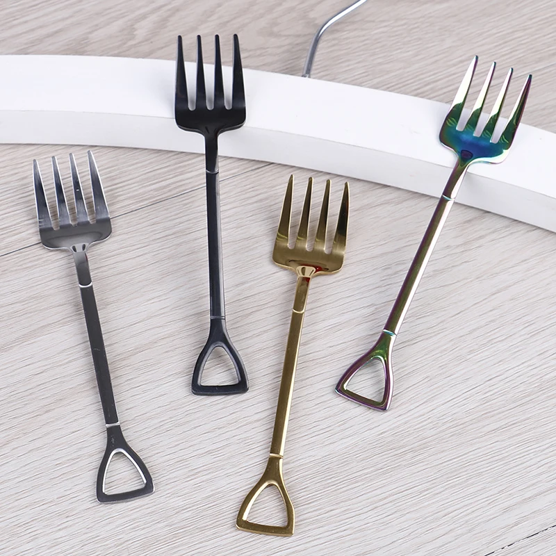 1 шт. в форме лопатки Десертные Вилки мороженое сахар чайная ложка из нержавеющей