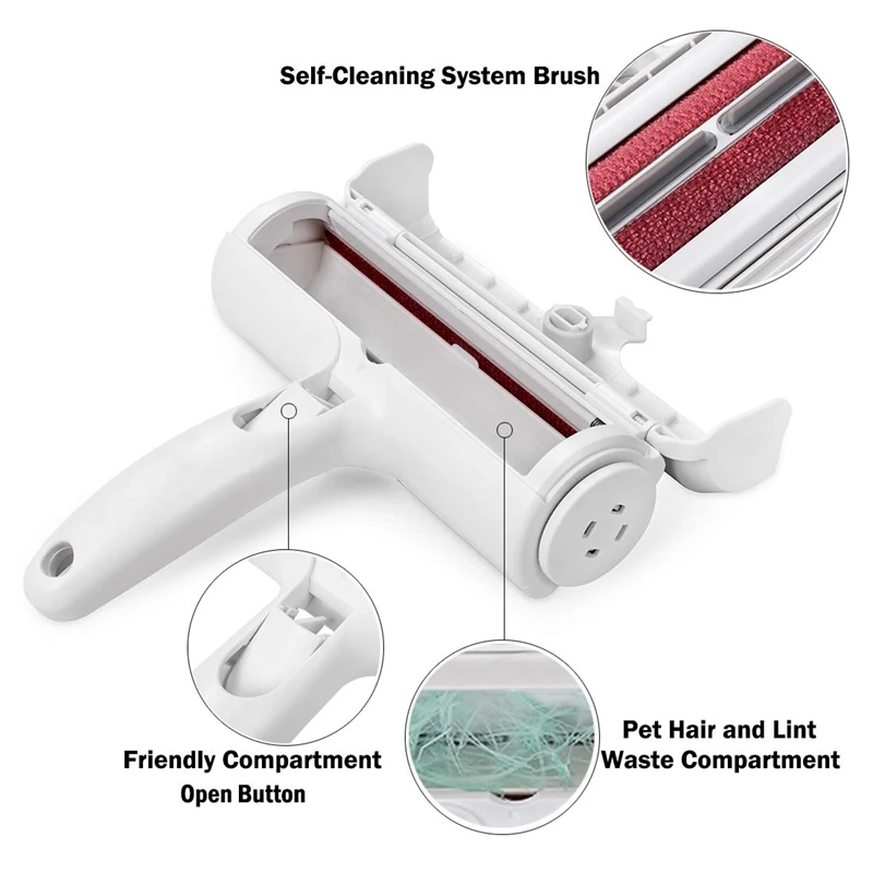 Top-Pet Hair Remover Roller Reusable Dog &amp Cat Fur And Lint Brush With Self-Cleaning System Lightweight Perfect For F |