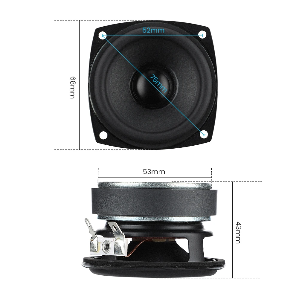 AIYIMA 2Pcs 2.5 Inch Portable Full Range Speaker 8 Ohm 30W Audio Loudspeaker Home Theater Wool Fiber Cone For Bluetooth | Электроника