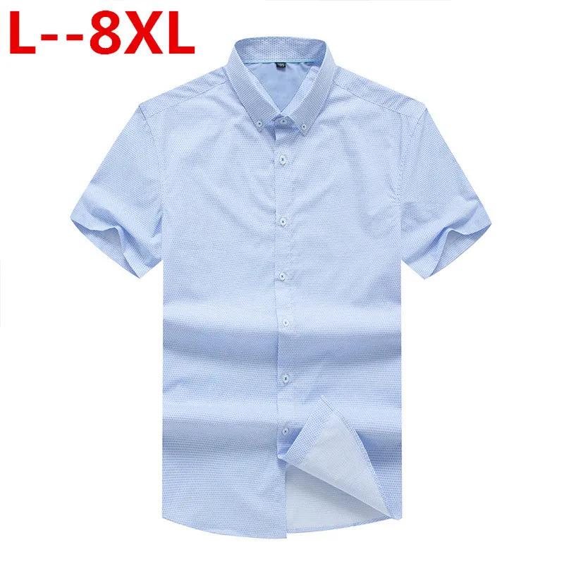 

8XL 6XL 4XL Short Sleeve Shirt Men Clothes 2020 Summer Mens Shirts Casual Slim Fit Plaid Camisa Masculina Cotton Chemise Homme