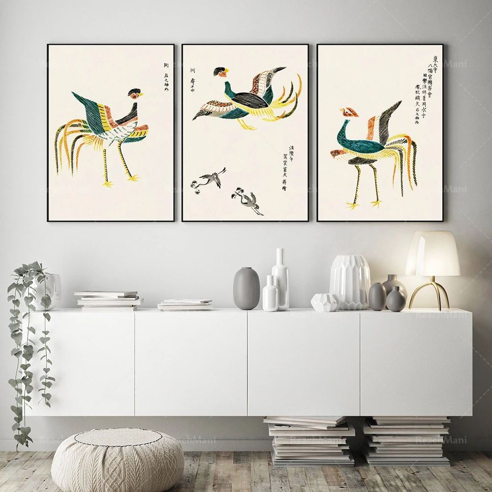 

3-delt veggmaleri Japansk kontormaleri 3-delt sett