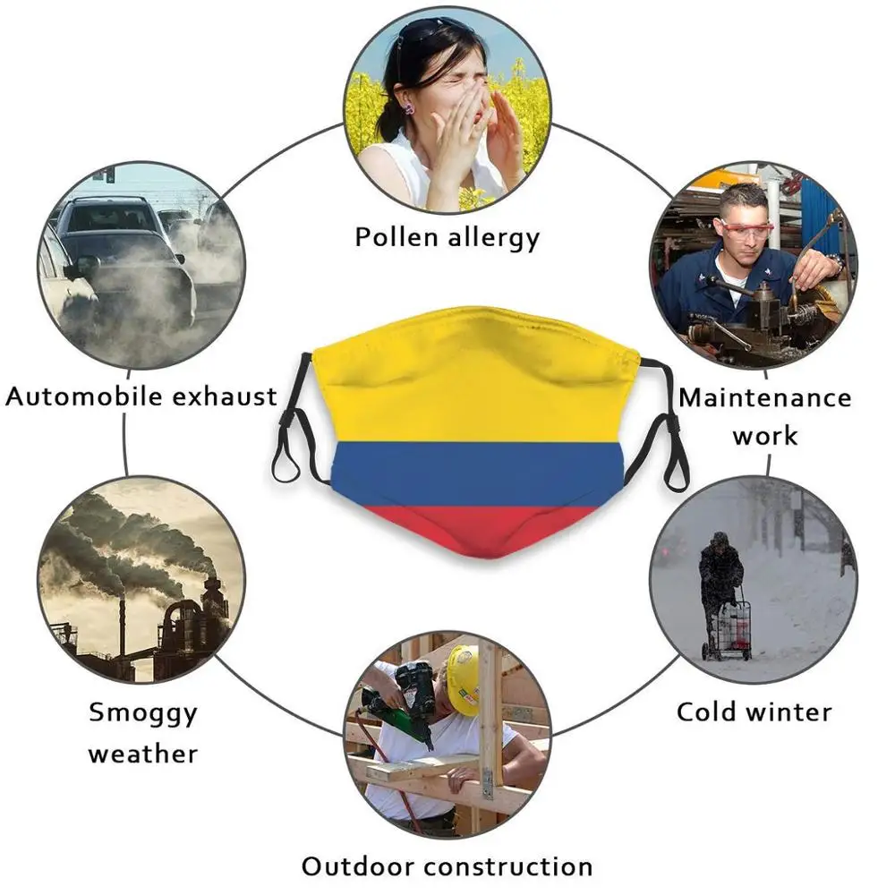 

Colombia Colombian Flag Adult Kids Anti Dust Filter Diy Mask Colombia Flag Colombian Flag