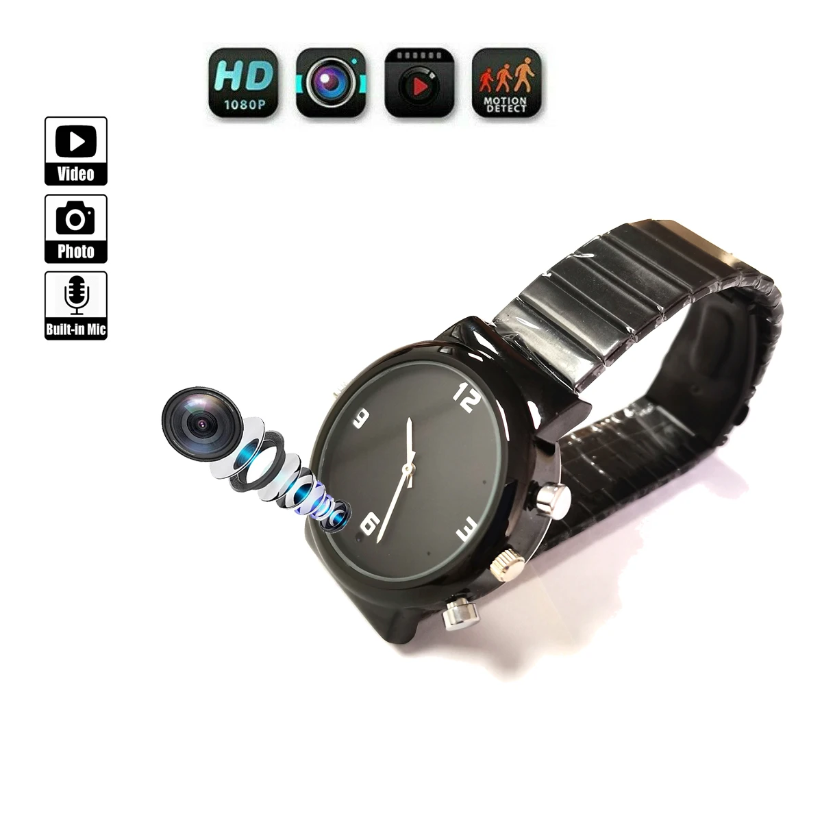 HD 1080P Video Recorder Mini Camera Watch with Cameras Voice Recorder Micro Camcorder Action Cam Motion Detection Photo Men Lens