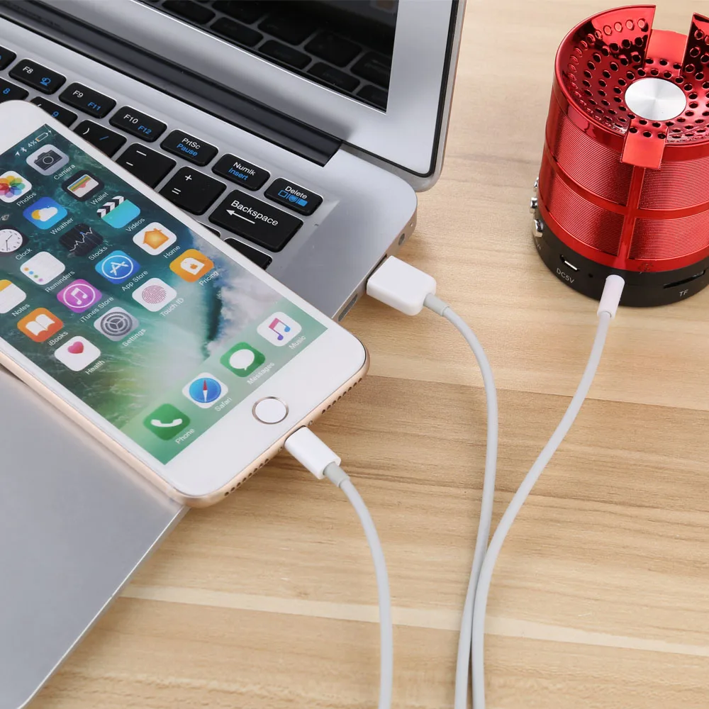 50 см 3 5 футов 8pin до мм аудио и usb кабель для зарядки XS XR X 8 7 plus|Кабели VGA| |