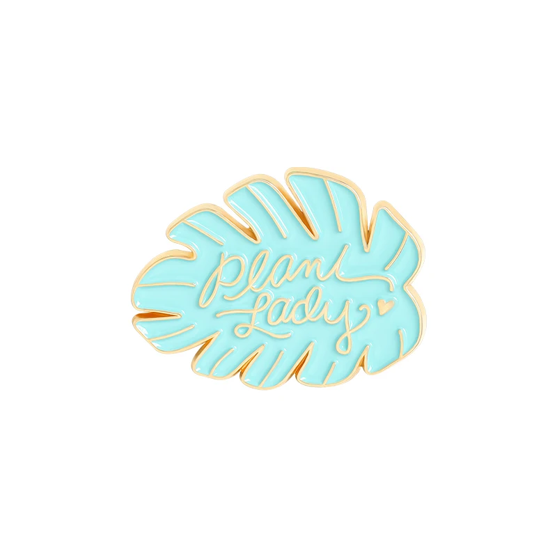 Листья Жесткий Эмаль на булавке для сбора мятно-зеленого цвета лист металла