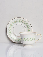 european style ceramic coffee cup home simple small luxury mug plate set of gold edged green leaves delicate afternoon tea cups