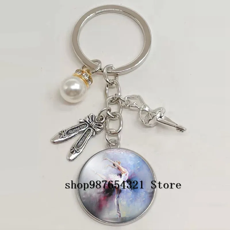 Модный брелок для ключей с красивой танцующей девушкой круглая подвеска-кабошон