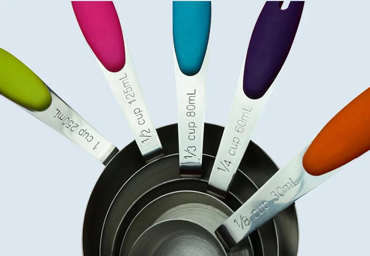 

5pcs Multi Purpose Spoons/Cup Measuring Tools PP Baking Accessories Stainless Steel/Plastic Handle Kitchen Gadgets