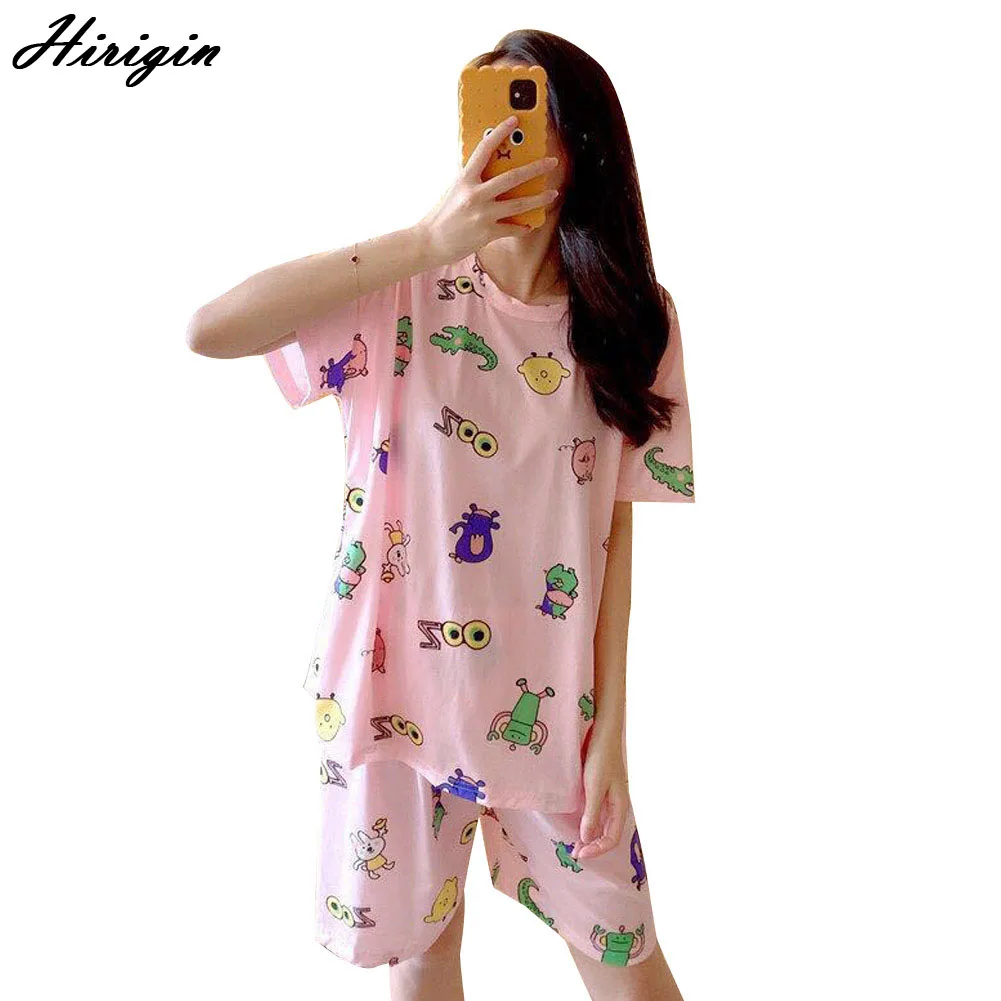 Женская пижама с рисунком крокодила для девочек Повседневная одежда короткими