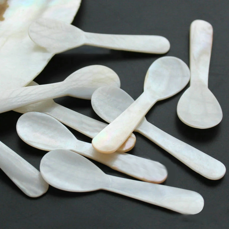 1PC Natural Conch Shell Ice Cream Coffee Spoon Caviar Mother of Pearl Seashells Stirring Spoons Teaspoon Kitchen Tool - купить по