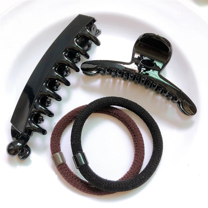 

2pcs/4pcs/set 2020 Women Girls Geometric Hair Claw Clamps Hair Crab Moon Shape Hair Clip Claws Solid Color Accessories Hairpin L