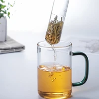 1pcs glass tea infuser creative pipe glass design tea strainer for mug fancy filter for puer tea herb tea tools accessories